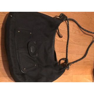 クロエ(Chloe)のChloe キャンバス ショルダー2WAY バック 黒(ショルダーバッグ)