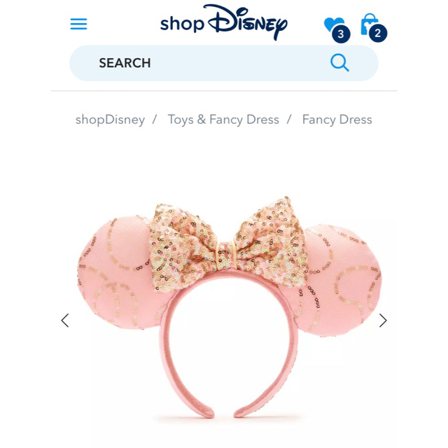 Disney(ディズニー)の【SALE！】日本未発売 ディズニー カチューシャ スパンコール ピンク レディースのヘアアクセサリー(カチューシャ)の商品写真