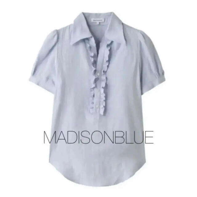 MADISONBLUE(マディソンブルー)の新品未使用✨MADISONBLUE パフスリーブリネンブラウス レディースのトップス(シャツ/ブラウス(半袖/袖なし))の商品写真