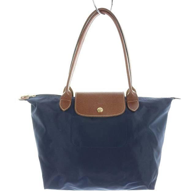 LONGCHAMP(ロンシャン)のロンシャン トートバッグ ハンドバッグ ナイロン レザー 紺 ネイビー レディースのバッグ(トートバッグ)の商品写真