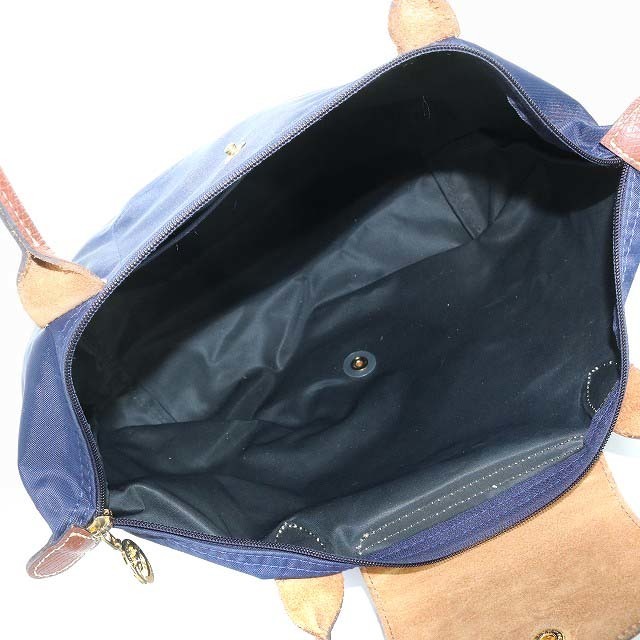 LONGCHAMP(ロンシャン)のロンシャン トートバッグ ハンドバッグ ナイロン レザー 紺 ネイビー レディースのバッグ(トートバッグ)の商品写真