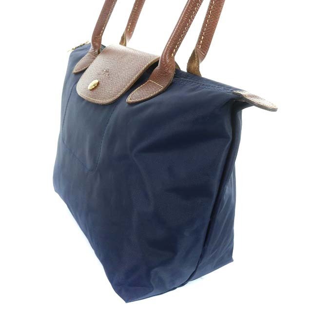 LONGCHAMP(ロンシャン)のロンシャン トートバッグ ハンドバッグ ナイロン レザー 紺 ネイビー レディースのバッグ(トートバッグ)の商品写真