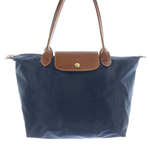 LONGCHAMP(ロンシャン)のロンシャン トートバッグ ハンドバッグ ナイロン レザー 紺 ネイビー レディースのバッグ(トートバッグ)の商品写真