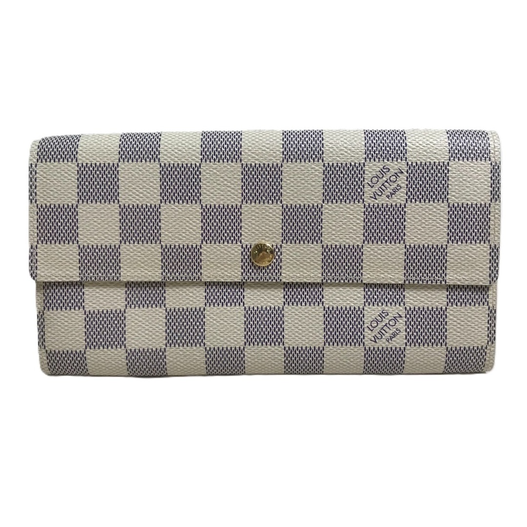 ルイヴィトン LOUIS VUITTON ポルトフォイユ サラ N61735 ダミエアズール ロングウォレット 長財布 ダミエアズールキャンバス ホワイト 美品