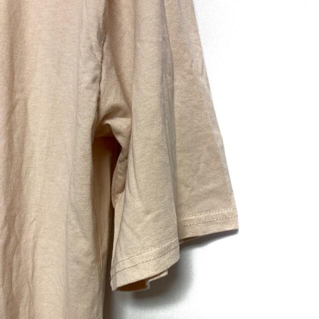 【新品未使用】ECRIREレディース　フリーサイズ　Tシャツ　無地　ベージュ メンズのトップス(Tシャツ/カットソー(半袖/袖なし))の商品写真