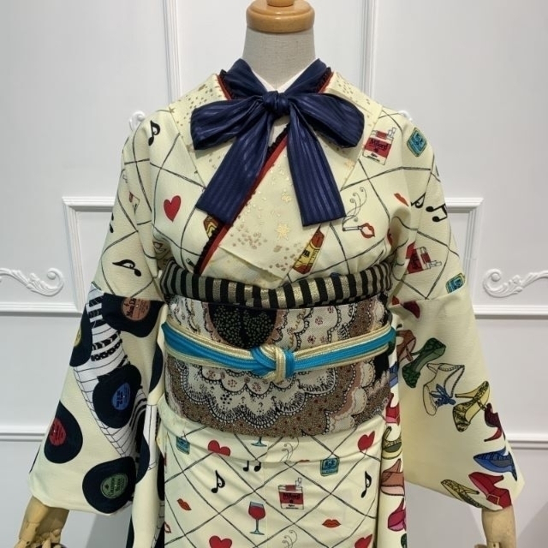 新品 リボン 半衿 和風館ichi 紺 半襟 新品 リボン 半衿 和風館ichi 紺 半襟
