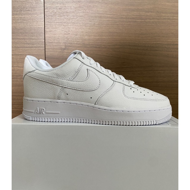 NIKE AIR FORCE 1 WHITE Pebbled Leather