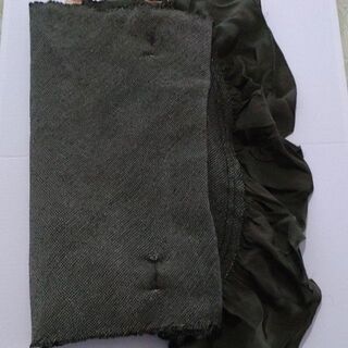 男性用　兵児帯　正絹　カーキ色　総絞り　絹100%　(帯)