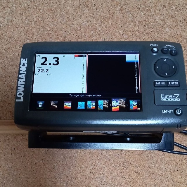 新到着 LOWRANCE ローランス Elite-7 CHIRP GPS魚探 中古品 sushitai