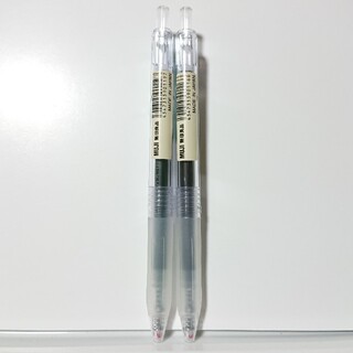 ムジルシリョウヒン(MUJI (無印良品))の無印良品 さらさら描けるゲルボールペンノック式(ブルーブラック、緑) 0.5mm(ペン/マーカー)