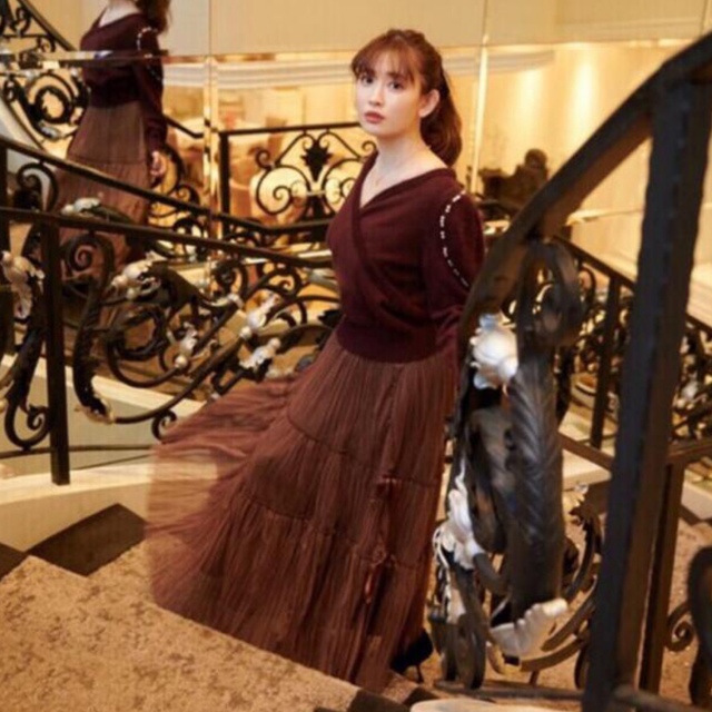 Her lip to(ハーリップトゥ)のherlipto Double Bow Tiered Tulle Skirt  レディースのスカート(ひざ丈スカート)の商品写真