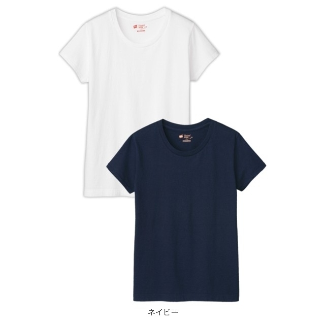 Hanes(ヘインズ)の《新品・2枚組》ヘインズ ジャパンフィット クルーネック Tシャツ M レディースのトップス(Tシャツ(半袖/袖なし))の商品写真