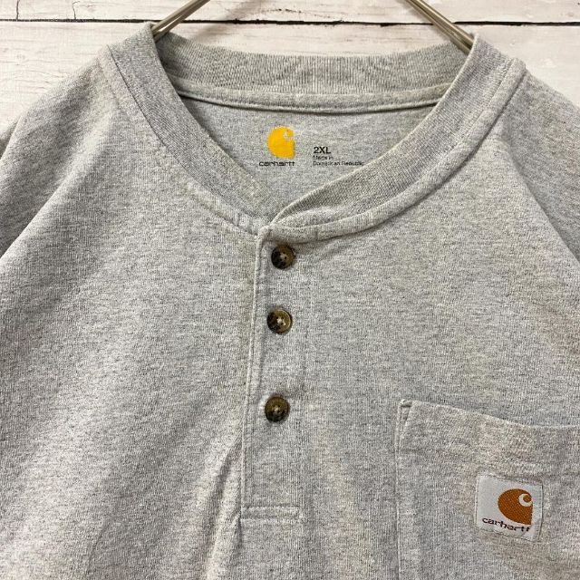 carhartt(カーハート)のi19 US古着　カーハート　半袖Tシャツ　胸ポケット　ヘンリーネック メンズのトップス(Tシャツ/カットソー(半袖/袖なし))の商品写真