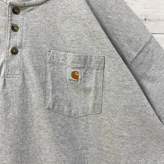 carhartt(カーハート)のi19 US古着　カーハート　半袖Tシャツ　胸ポケット　ヘンリーネック メンズのトップス(Tシャツ/カットソー(半袖/袖なし))の商品写真