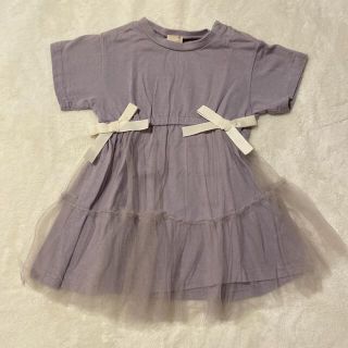 プティマイン(petit main)の美品 petitmain チュールトップス チュニック 90(Tシャツ/カットソー)