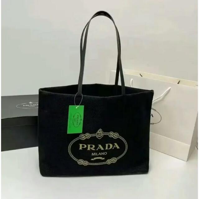 PRADA - PRADA ノベルティ トートバッグ BLACK ブラックの通販 by 次回