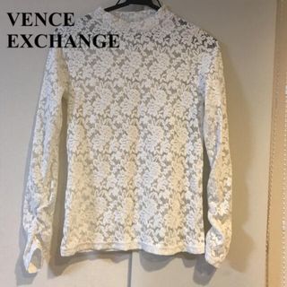 ヴァンスエクスチェンジ(VENCE EXCHANGE)のVENCE EXCHANGE ヴァンス レース トップス シャーリング(カットソー(長袖/七分))