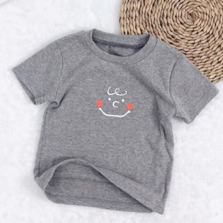 SALE 子供服 男女兼用 スマイル Tシャツ グレー 110cm 即購入OK(Tシャツ/カットソー)