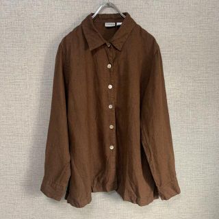 90s ビンテージ　Chico’s 古着　リネン　アメリカ古着　シャツ　アメリカ(その他)