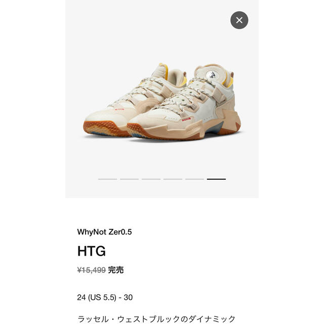 NIKE(ナイキ)のwhy not zer0.5 HTG ナイキ ジョーダン ワイノット ゼロ 5 レディースの靴/シューズ(スニーカー)の商品写真