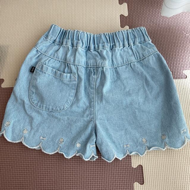 futafuta(フタフタ)のバースデイ　フタフタ　デニム短パン　サイズ100 キッズ/ベビー/マタニティのキッズ服女の子用(90cm~)(パンツ/スパッツ)の商品写真