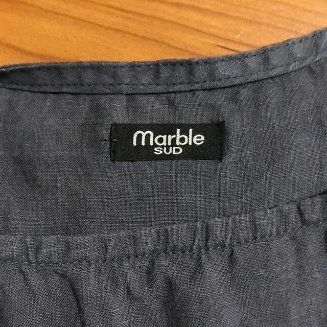 marble(マーブル)の値下　marbleSUD 刺繍リネンカットソー レディースのトップス(シャツ/ブラウス(半袖/袖なし))の商品写真