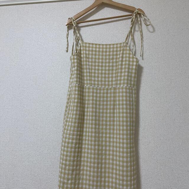 ribbon check cami op muguet レディースのワンピース(ロングワンピース/マキシワンピース)の商品写真