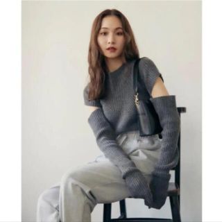 ランデブー(RANDEBOO)のrandeboo Charm warmer knit グレー(ニット/セーター)