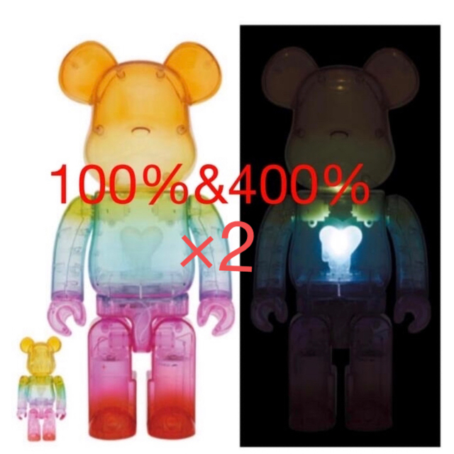 MEDICOM TOY(メディコムトイ)のBE@RBRICK Emotionally Unavailable 400%×2 エンタメ/ホビーのフィギュア(その他)の商品写真