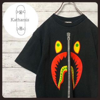 アベイシングエイプ(A BATHING APE)の【希少デザイン】アベイシングエイプ　シャークヘッド　プリントロゴ　Tシャツ(Tシャツ/カットソー(半袖/袖なし))