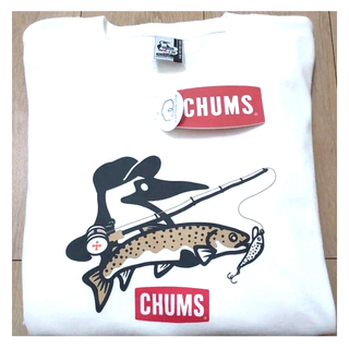 チャムス(CHUMS)のCHUMS チャムス トラウト フィッシングロゴ USAコットン ロングスリーブ(Tシャツ/カットソー(七分/長袖))
