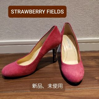 ストロベリーフィールズ(STRAWBERRY-FIELDS)のストロベリー・フィールズ　ピンクスウェード　グリッターハイヒール　22.5cm(ハイヒール/パンプス)