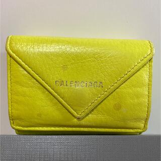 バレンシアガ(Balenciaga)のBALENCIAGA ペーパーウォレット ネオンイエロー(折り財布)