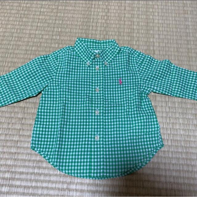 【未使用】ラルフローレン チェック長袖シャツ　80cm キッズ/ベビー/マタニティのベビー服(~85cm)(シャツ/カットソー)の商品写真