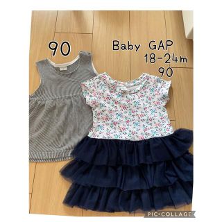 ベビーギャップ(babyGAP)のBaby GAPワンピース18-24m90、ノースリーブチュニック　トップス90(ワンピース)