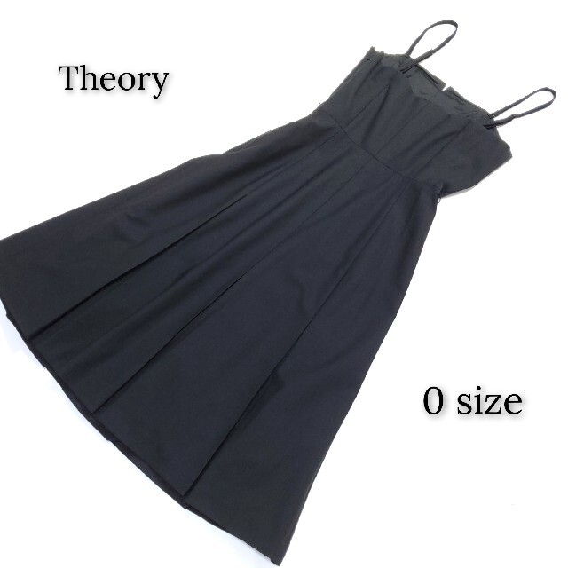 美品♪】Theory セオリー ノースリーブ プリーツ ワンピース ブラック