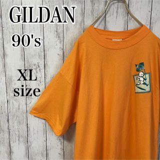 ギルタン(GILDAN)の90's  ギルダン 両面プリント オーバーサイズ Tシャツ オレンジ XL(Tシャツ/カットソー(半袖/袖なし))