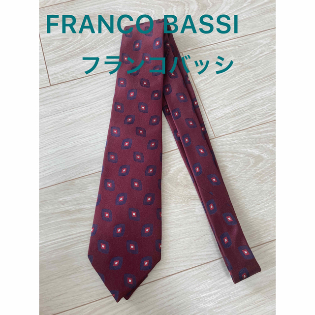 フランコバッシ　BEAMS F別注　ネクタイ　パープル　小紋　シルク　イタリア製