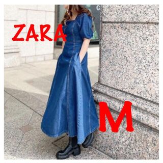 ザラ(ZARA)のZARA　デニムワンピース　M　完売品(ロングワンピース/マキシワンピース)