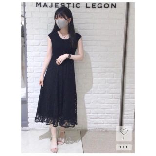 マジェスティックレゴン(MAJESTIC LEGON)のニットドッキングレースワンピ(ロングワンピース/マキシワンピース)