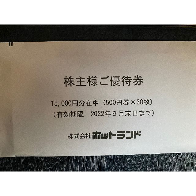 ホットランド 株主優待15000円分　かんたんラクマパック発送 チケットの優待券/割引券(レストラン/食事券)の商品写真