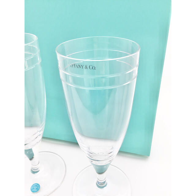 ■ティファニー■未使用品　ペアグラス　ワイングラス　クリアカラー　スクエアライン