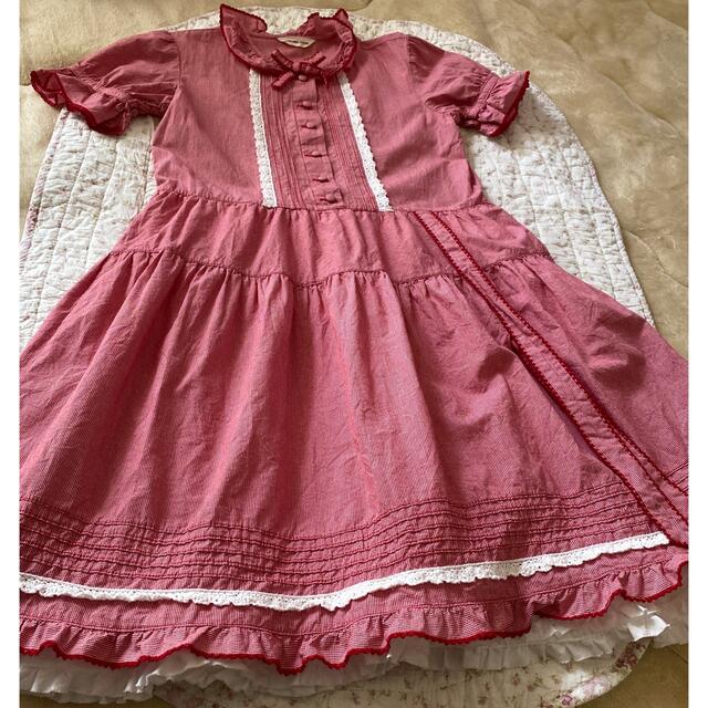 PINK HOUSE(ピンクハウス)のBABY PINK HOUSEワンピース　ギンガムチェック 120 ピンクハウス キッズ/ベビー/マタニティのキッズ服女の子用(90cm~)(ワンピース)の商品写真