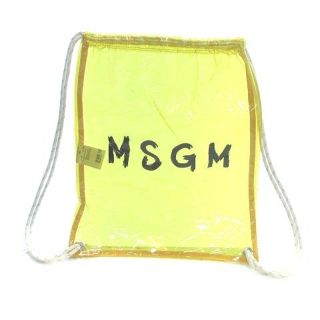 エムエスジイエム(MSGM)のエムエスジーエム ビニールバッグ リュックサック デイパック ロゴ 黃 イエロー(リュック/バックパック)