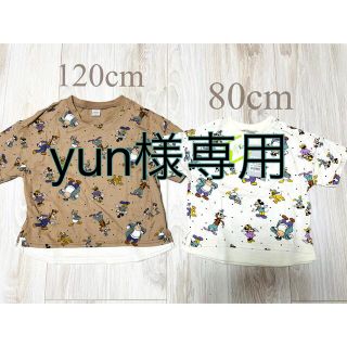 フタフタ(futafuta)の【新品あり】レトロミッキーTシャツセット120cm &80cm(Tシャツ/カットソー)