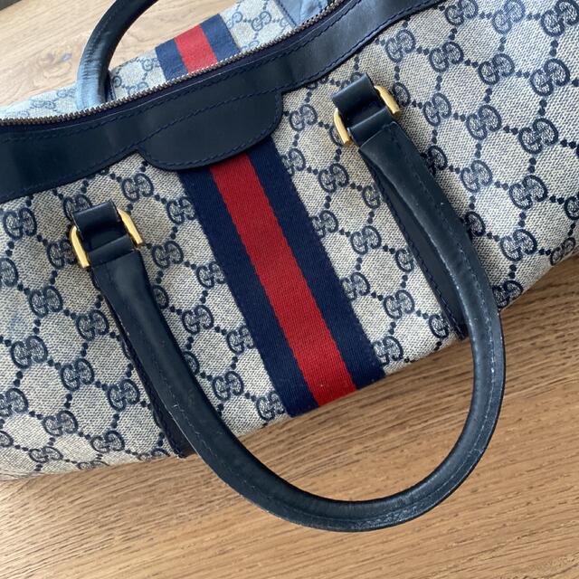 Gucci - ボストンバック バック オールド GUCCI グッチ ライン入り