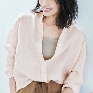 ニジュウサンク(23区)の【未使用・美品】23区☆LIBECO リベコリネン ストライプ シャツ ブラウス(シャツ/ブラウス(長袖/七分))