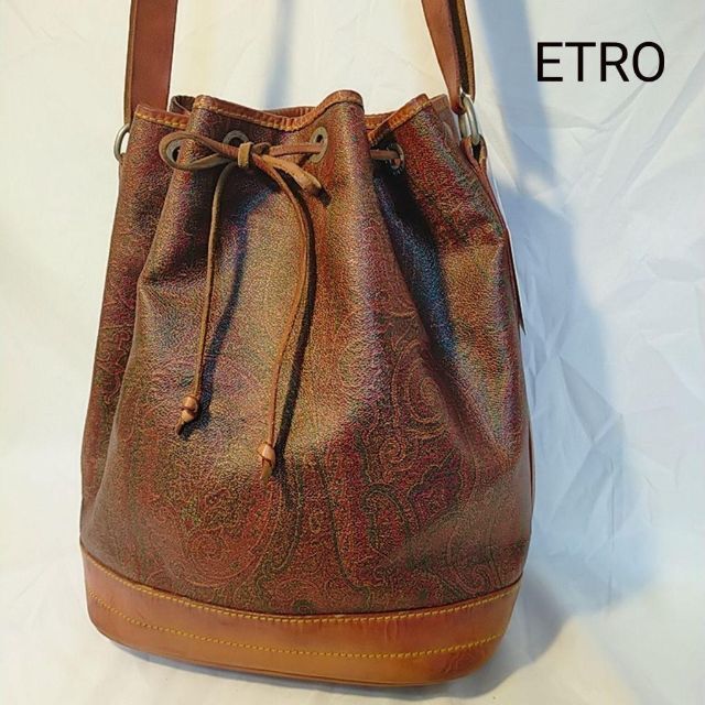 ETRO 巾着 ワンショルダー バケツバッグ レザー 本革 ペイズリー柄 | フリマアプリ ラクマ