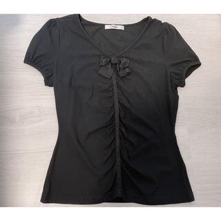 ルネ(René)のRene 36 黒　パフスリーブリボントップス(Tシャツ(半袖/袖なし))