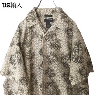 【US輸入】SADDLEBRED 麻 レーヨン アロハ 半袖 柄シャツ 総柄(シャツ)